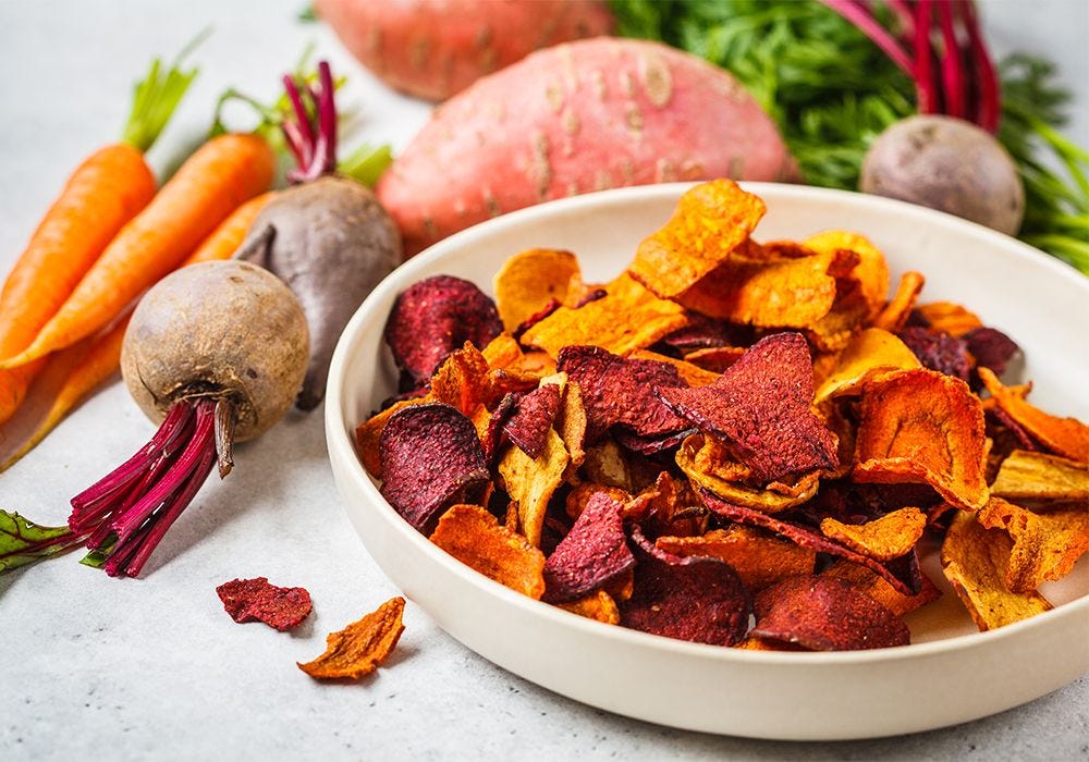 Healthier chips and crisps 