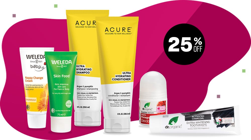 Weleda, Acure, Dr Organic Weleda, Acure, Dr Organic