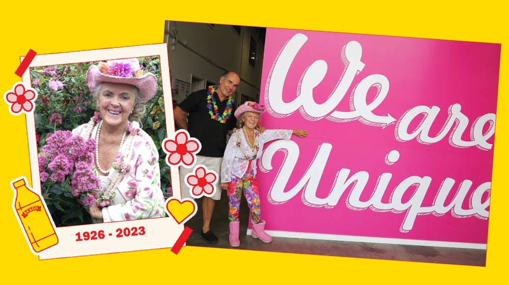 Patricia Bragg and Unique founder Dale Parkes at Unique head office